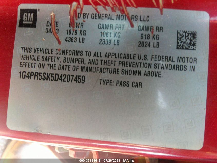 2013 BUICK VERANO CONVENIENCE GROUP - 1G4PR5SK5D4207459