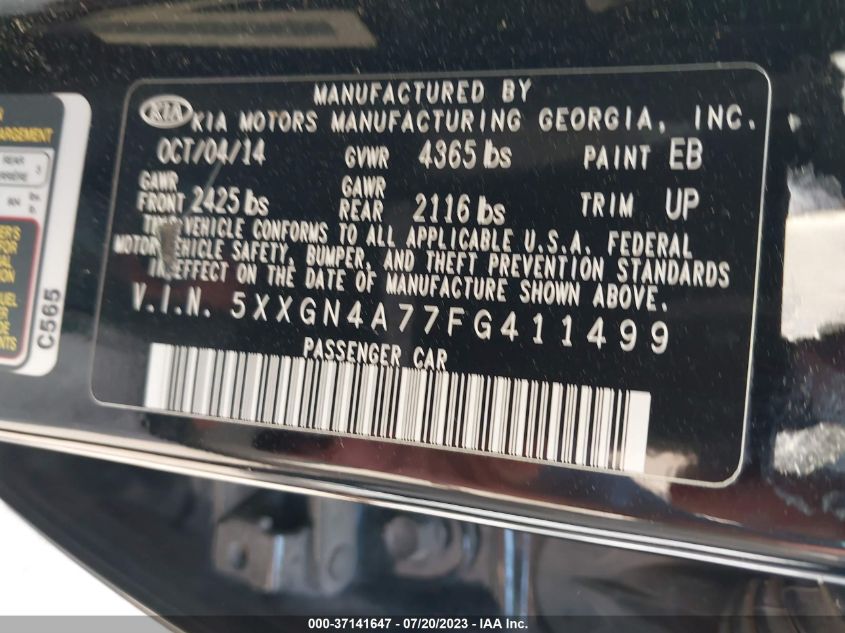2015 KIA OPTIMA EX - 5XXGN4A77FG411499