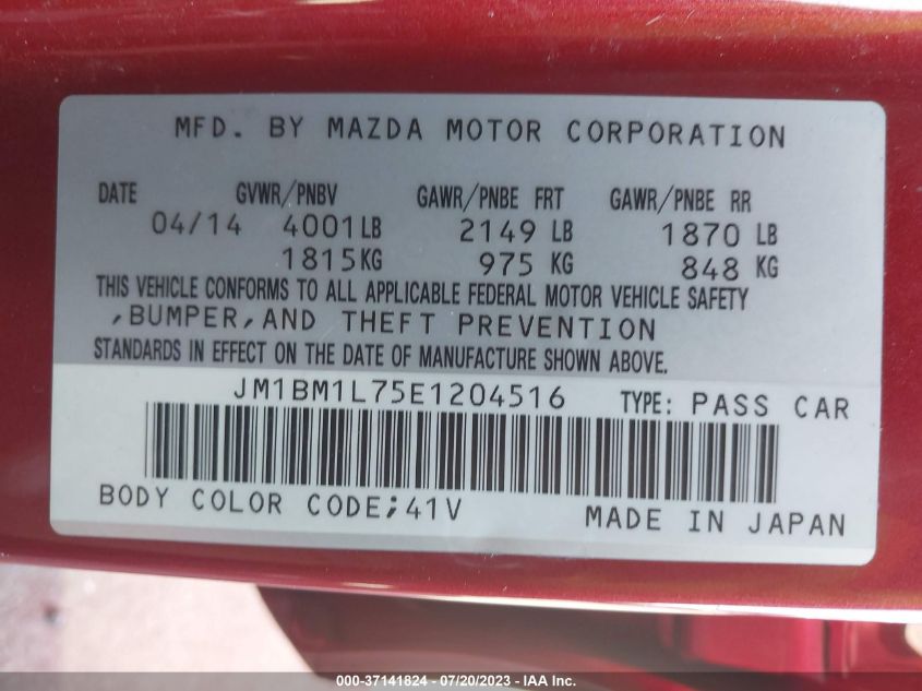 2014 MAZDA MAZDA3 I TOURING - JM1BM1L75E1204516