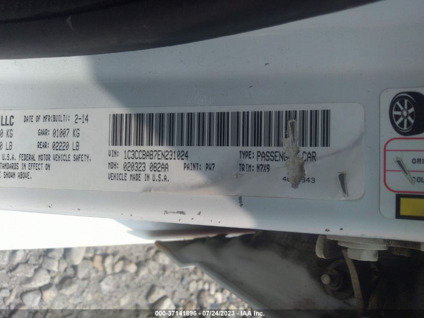 2014 CHRYSLER 200 LX - 1C3CCBAB7EN231024