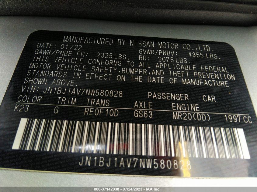 2022 NISSAN ROGUE SPORT S - JN1BJ1AV7NW580828