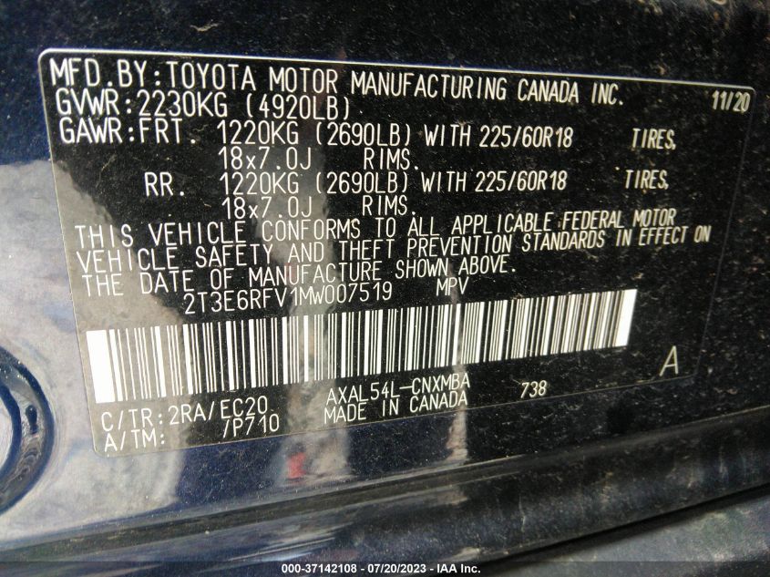 2021 TOYOTA RAV4 HYBRID XSE - 2T3E6RFV1MW007519