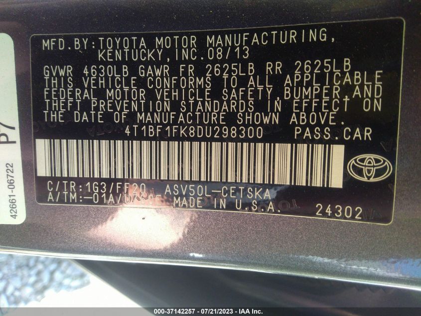 2013 TOYOTA CAMRY SE - 4T1BF1FK8DU298300