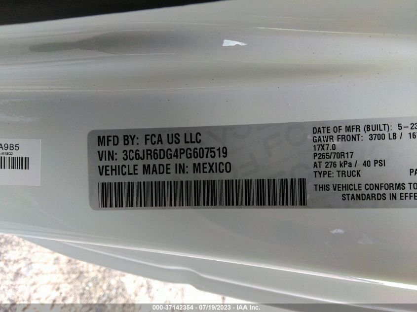 2023 RAM 1500 CLASSIC TRADESMAN - 3C6JR6DG4PG607519