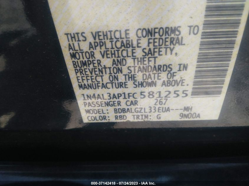 2015 NISSAN ALTIMA 2.5 S - 1N4AL3AP1FC581255