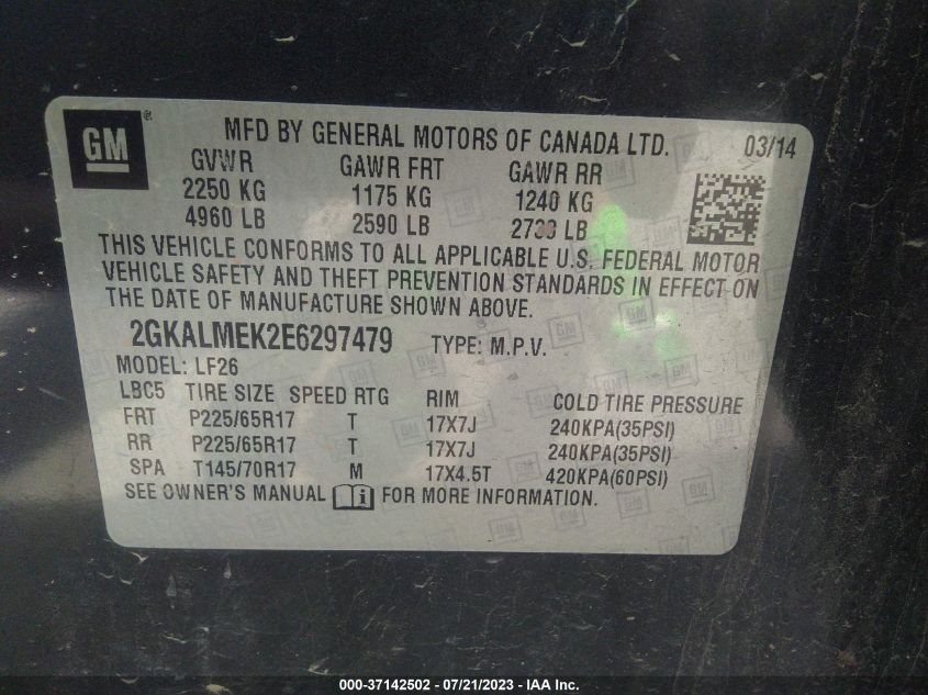 2014 GMC TERRAIN SLE - 2GKALMEK2E6297479