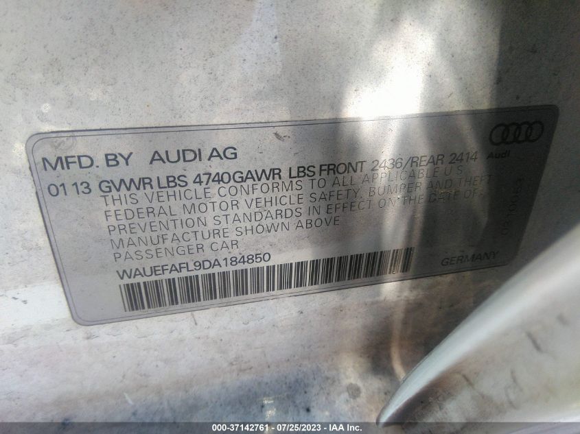 2013 AUDI A4 PREMIUM PLUS - WAUEFAFL9DA184850