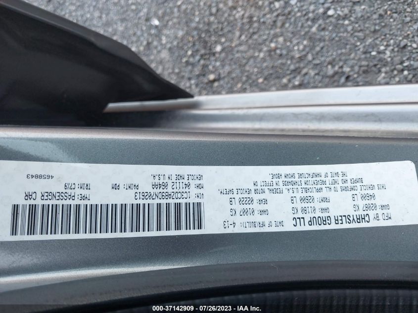 2013 DODGE AVENGER SE - 1C3CDZAB9DN702613