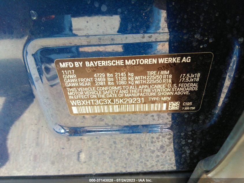 2018 BMW X1 XDRIVE28I - WBXHT3C3XJ5K29231