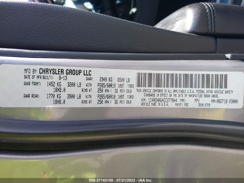 2014 DODGE DURANGO SXT - 1C4RDHAG4EC277844