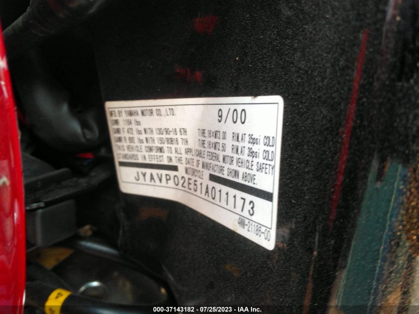 2001 YAMAHA XV1600 AL - JYAVP02E51A011173