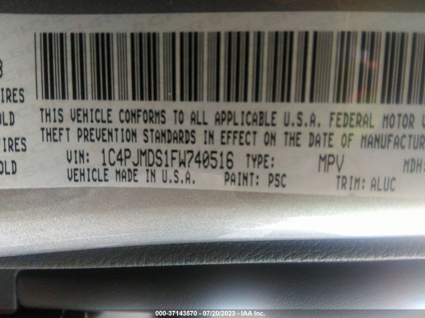 2015 JEEP CHEROKEE LIMITED - 1C4PJMDS1FW740516