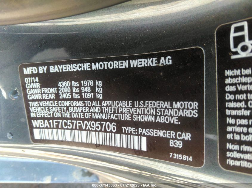2015 BMW 2 SERIES 228I XDRIVE - WBA1F7C57FVX95706