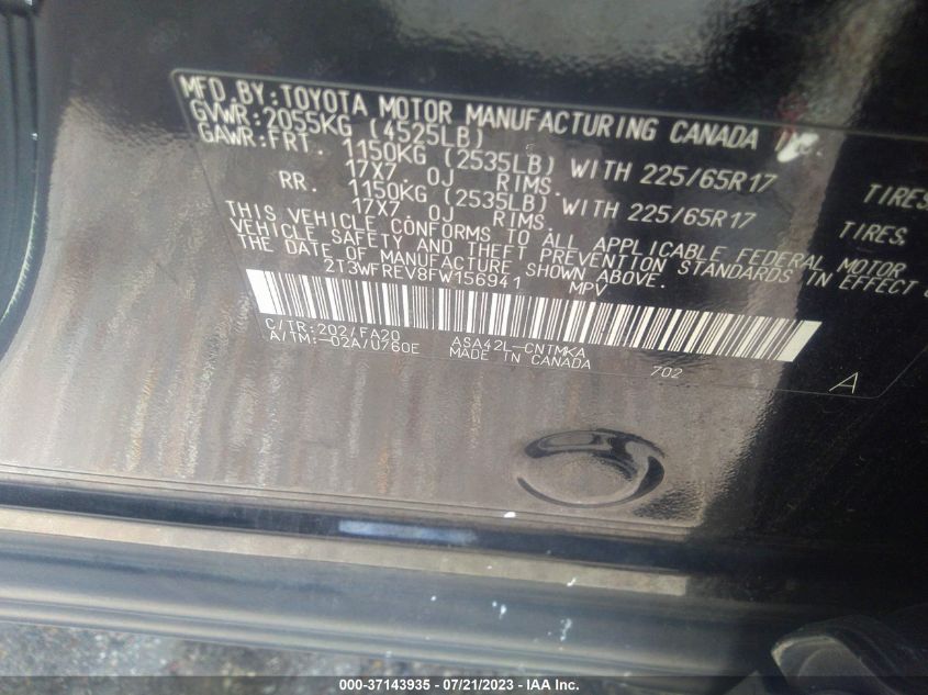 2015 TOYOTA RAV4 XLE - 2T3WFREV8FW156941