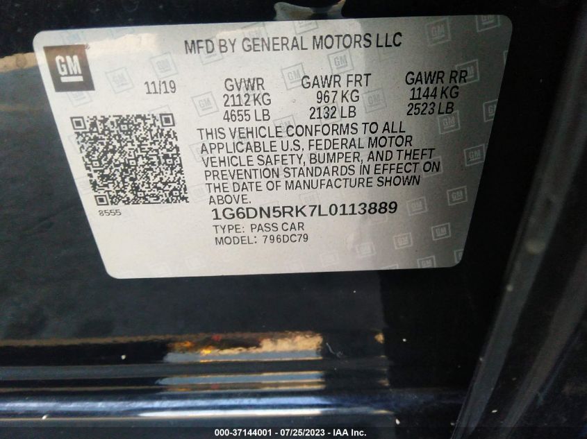 2020 CADILLAC CT5 PREMIUM LUXURY 1G6DN5RK7L0113889