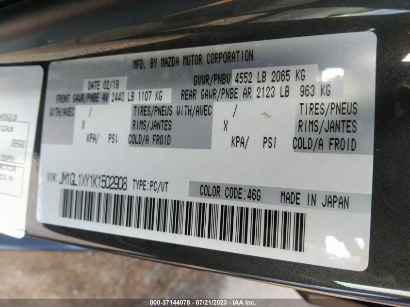 2019 MAZDA MAZDA6 SIGNATURE - JM1GL1XY1K1502908