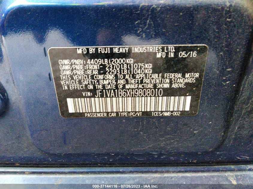 2017 SUBARU WRX - JF1VA1B6XH9808010
