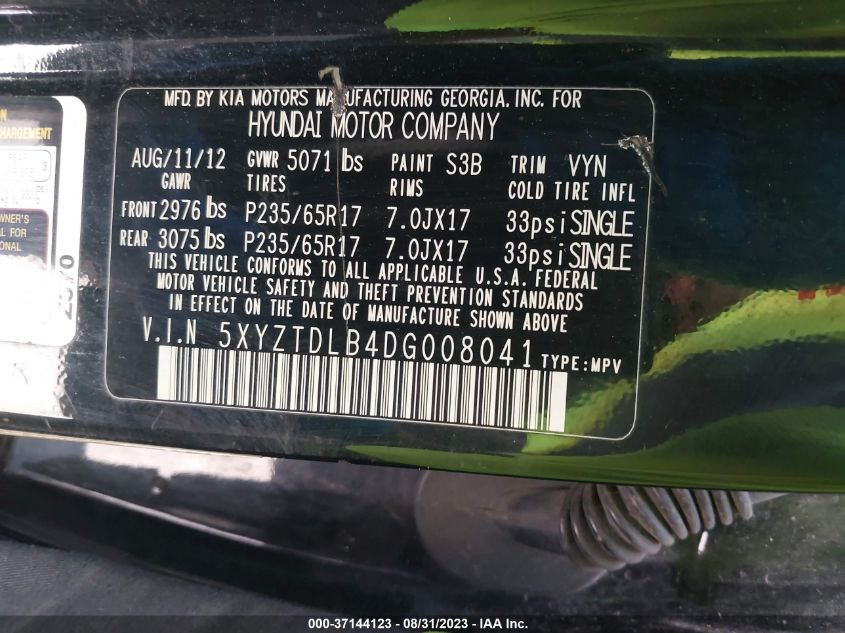 2013 HYUNDAI SANTA FE SPORT - 5XYZTDLB4DG008041