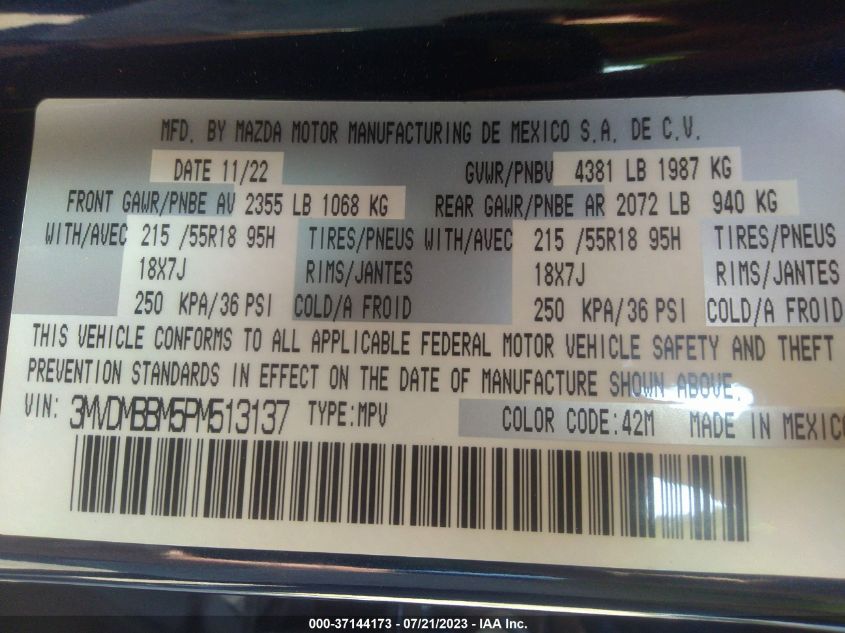 2023 MAZDA CX-30 2.5 S SELECT PACKAGE - 3MVDMBBM5PM513137