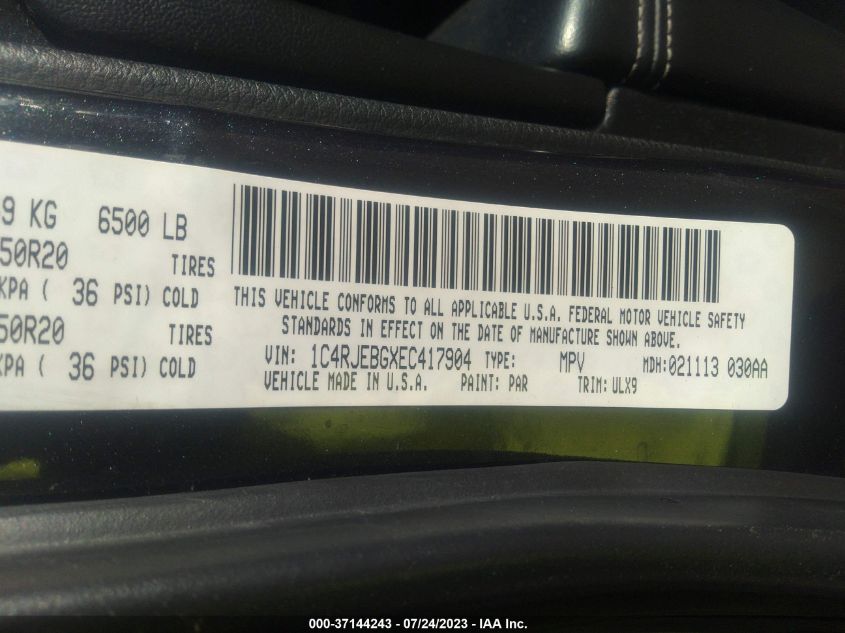 2014 JEEP GRAND CHEROKEE LIMITED - 1C4RJEBGXEC417904