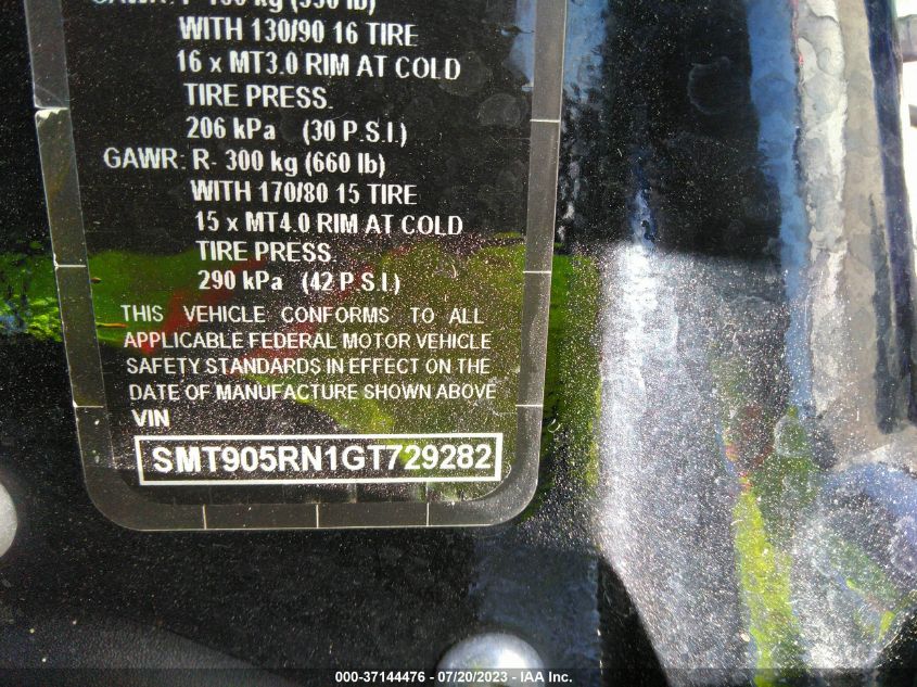 2016 TRIUMPH MOTORCYCLE AMERICA SMT905RN1GT729282