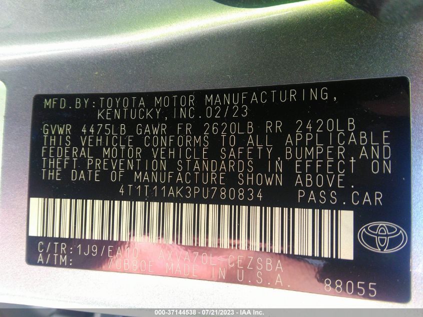 2023 TOYOTA CAMRY SE - 4T1T11AK3PU780834