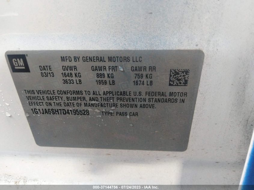 2013 CHEVROLET SONIC LS - 1G1JA6SH7D4195528