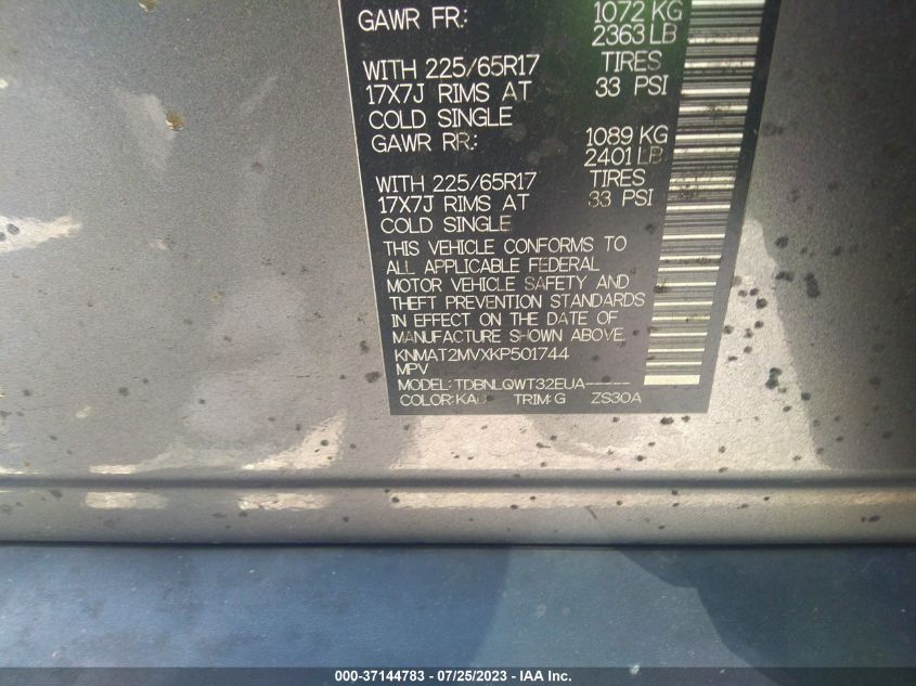 2019 NISSAN ROGUE SV - KNMAT2MVXKP501744