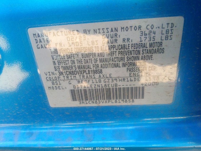 2023 NISSAN VERSA S - 3N1CN8DVXPL819858