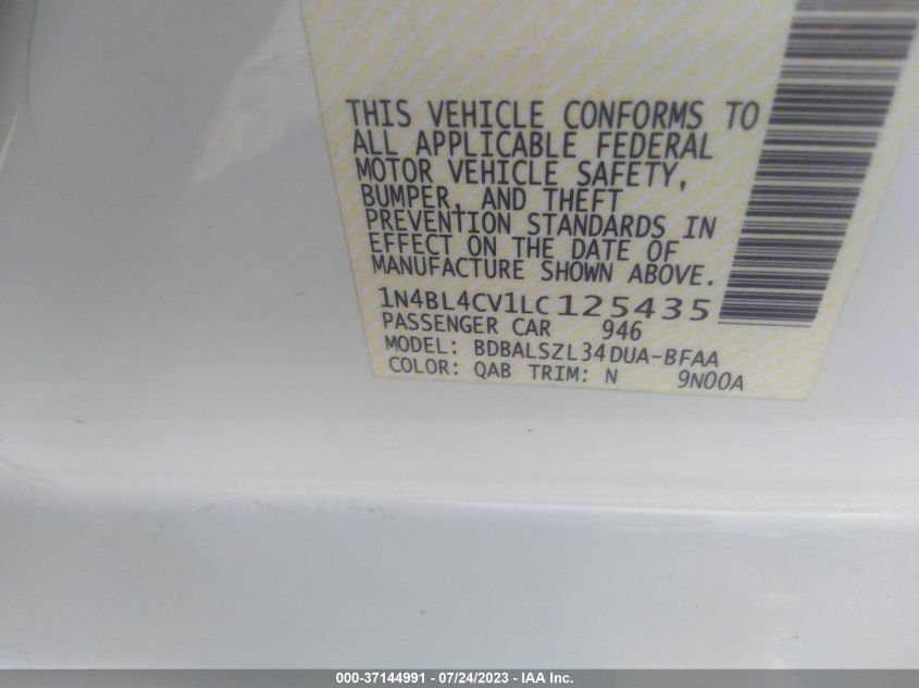 2020 NISSAN ALTIMA 2.5 SR - 1N4BL4CV1LC125435