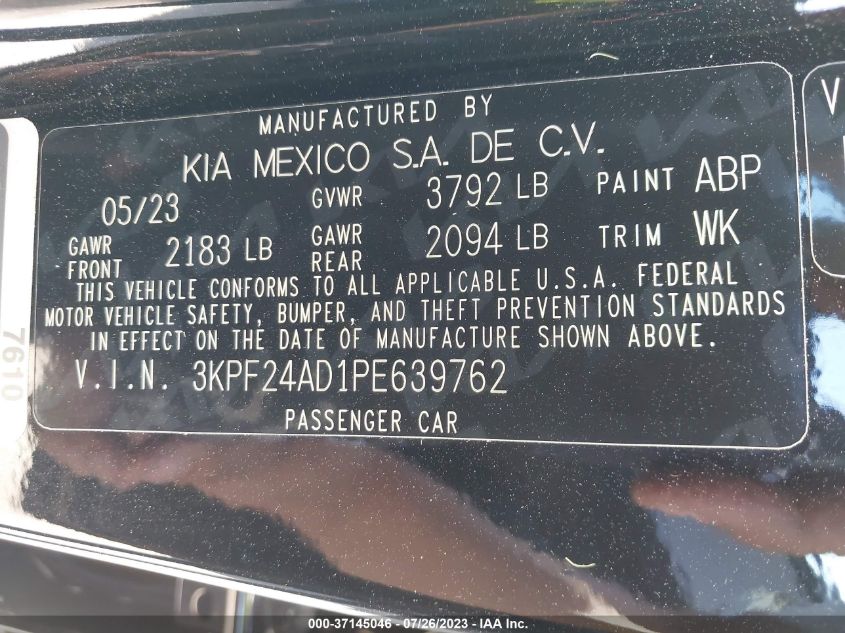 2023 KIA FORTE LXS - 3KPF24AD1PE639762