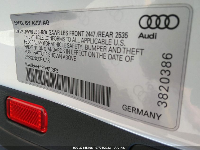 WAUEAAF48PA015382 2023 AUDI A4, photo no. 9