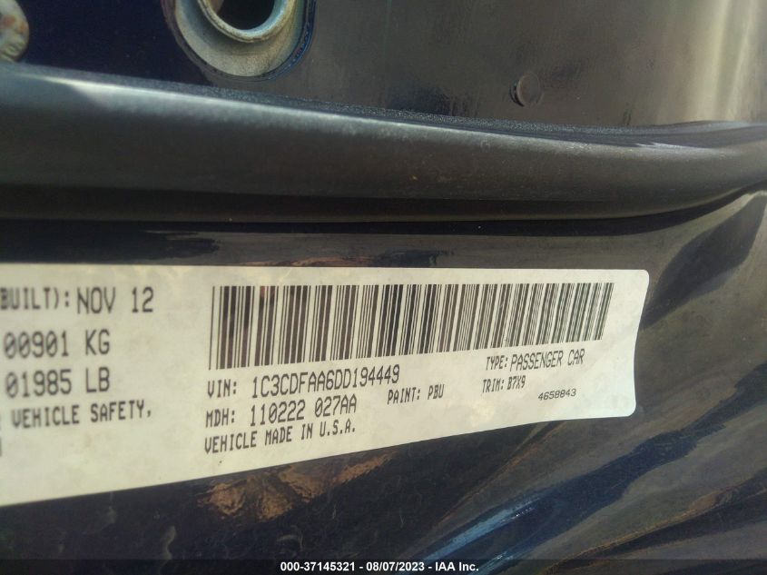 2013 DODGE DART SE - 1C3CDFAA6DD194449