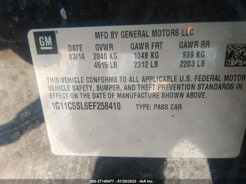 2014 CHEVROLET MALIBU 1LT - 1G11C5SL6EF258410
