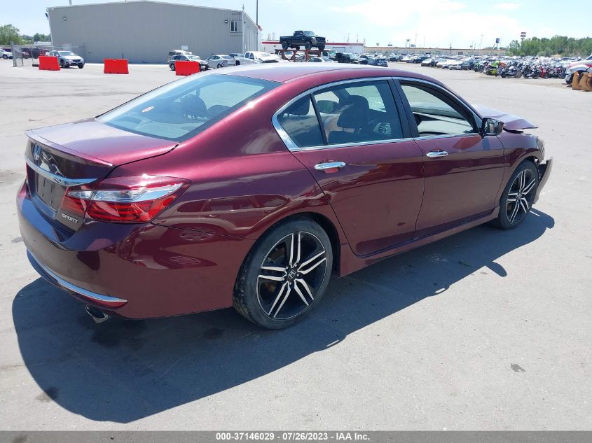 2017 HONDA ACCORD SEDAN SPORT - 1HGCR2F54HA279980
