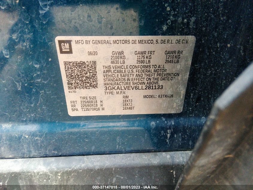 2020 GMC TERRAIN SLT - 3GKALVEV6LL281133