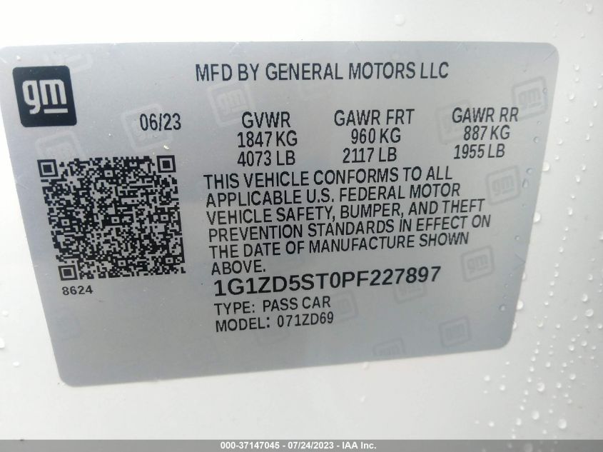 2023 CHEVROLET MALIBU LT - 1G1ZD5ST0PF227897
