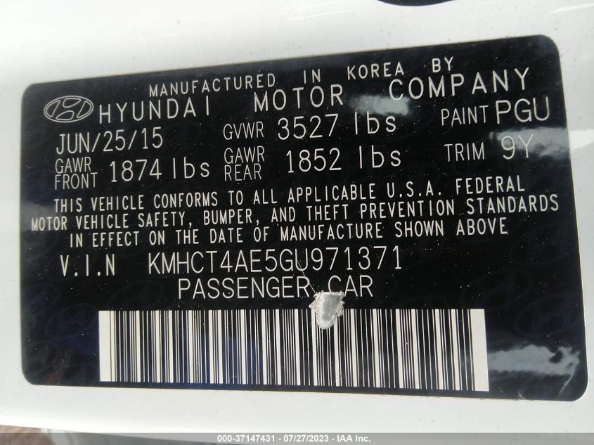 2016 HYUNDAI ACCENT SE - KMHCT4AE5GU971371