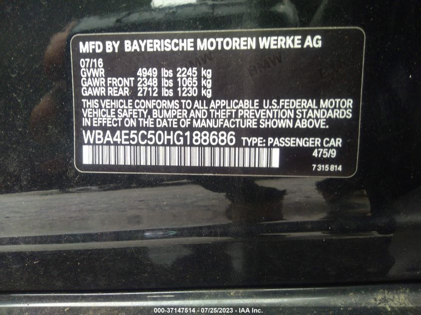 2017 BMW 4 SERIES 440I XDRIVE - WBA4E5C50HG188686