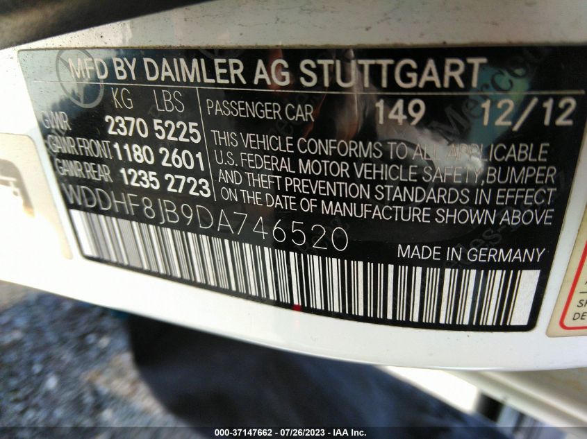 2013 MERCEDES-BENZ E-CLASS E 350 - WDDHF8JB9DA746520