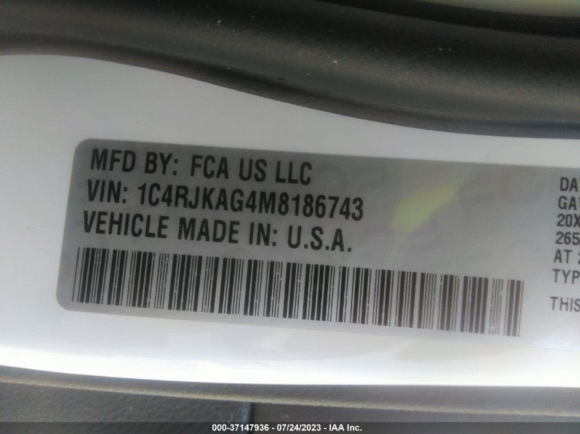 2021 JEEP GRAND CHEROKEE L ALTITUDE - 1C4RJKAG4M8186743