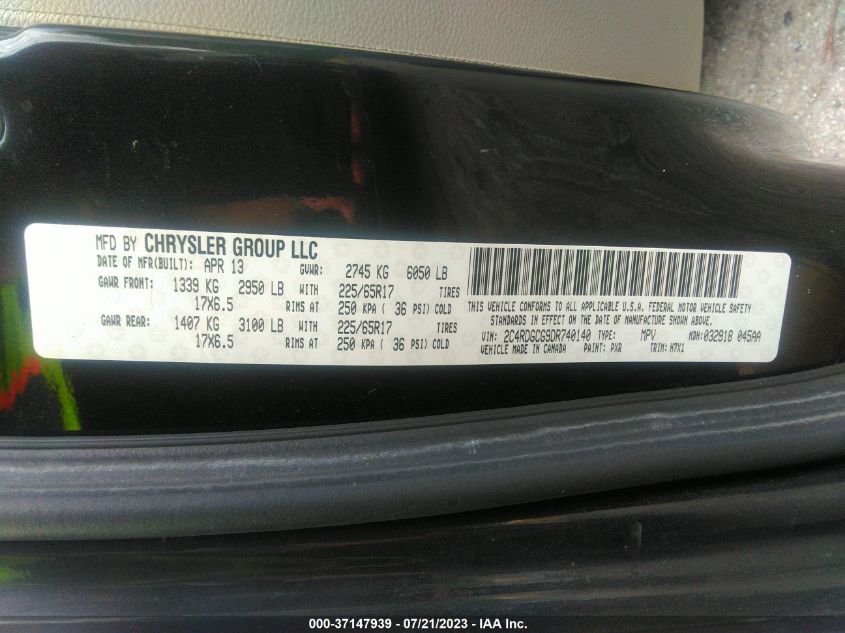 2013 DODGE GRAND CARAVAN SXT - 2C4RDGCG9DR740140