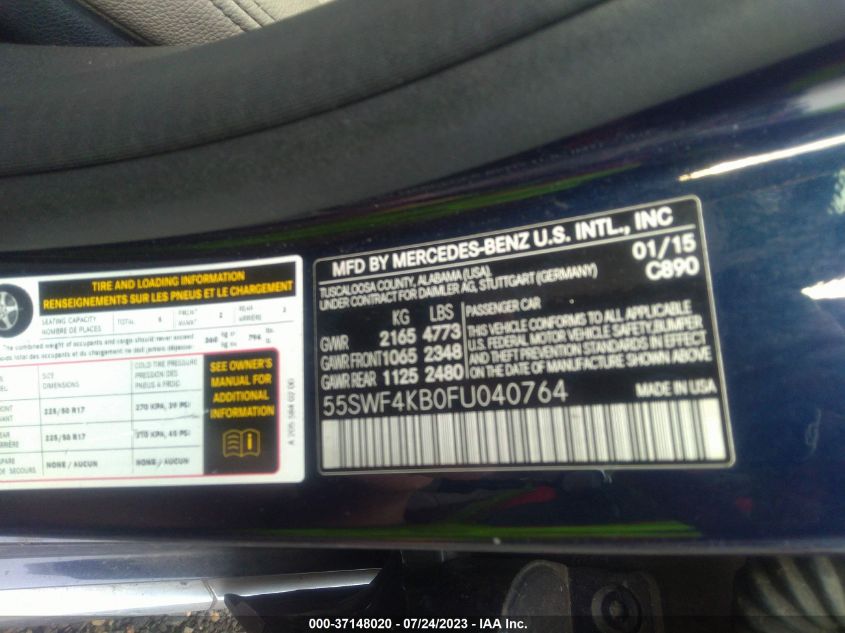 2015 MERCEDES-BENZ C-CLASS C 300 - 55SWF4KB0FU040764