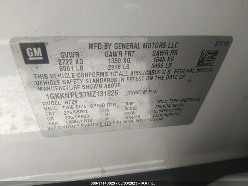 2017 GMC ACADIA DENALI - 1GKKNPLS7HZ131826