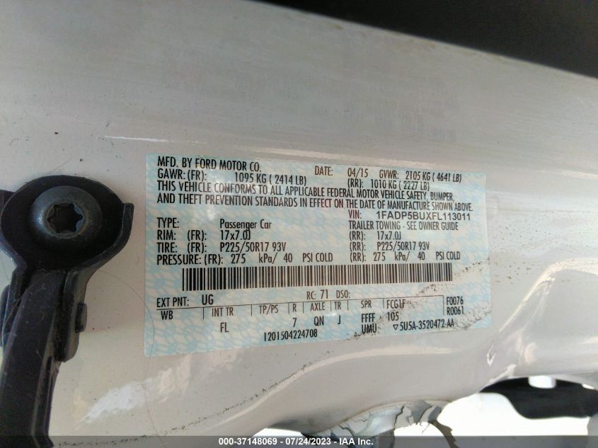 2015 FORD C-MAX HYBRID SEL - 1FADP5BUXFL113011