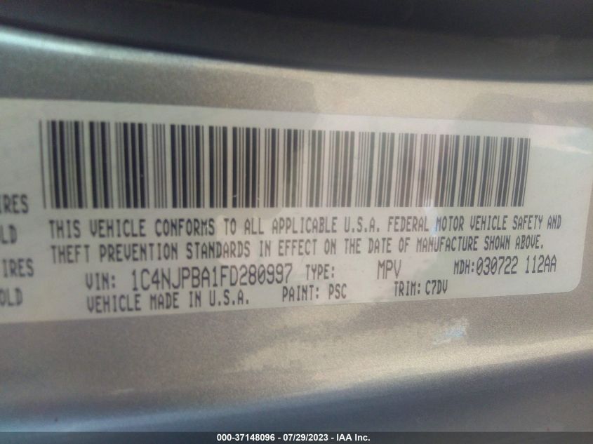 2015 JEEP PATRIOT ALTITUDE EDITION - 1C4NJPBA1FD280997