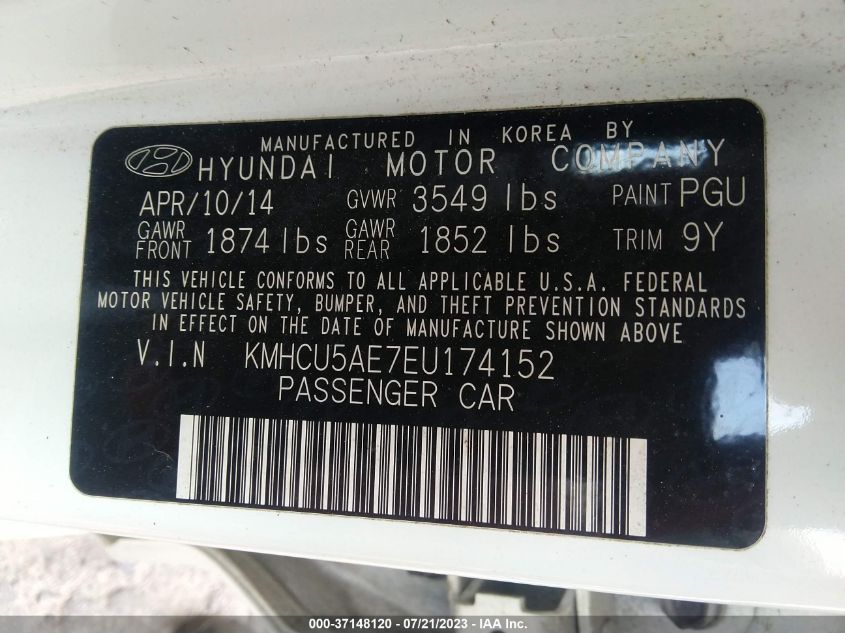 2014 HYUNDAI ACCENT SE - KMHCU5AE7EU174152