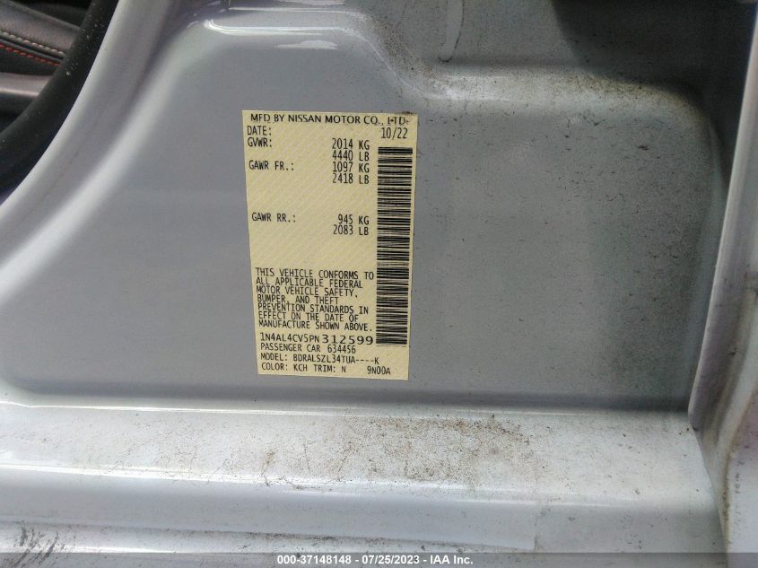 2023 NISSAN ALTIMA SR - 1N4AL4CV5PN312599