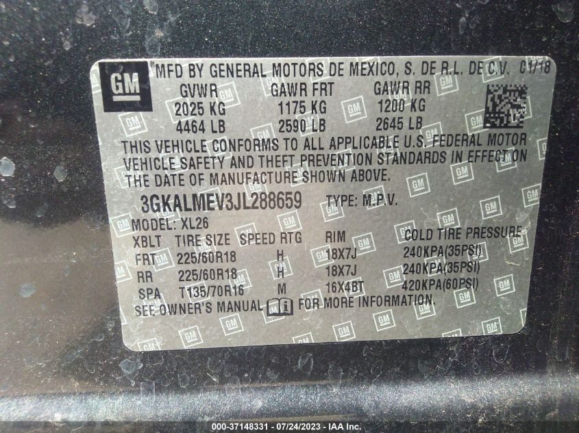 2018 GMC TERRAIN SLE - 3GKALMEV3JL288659