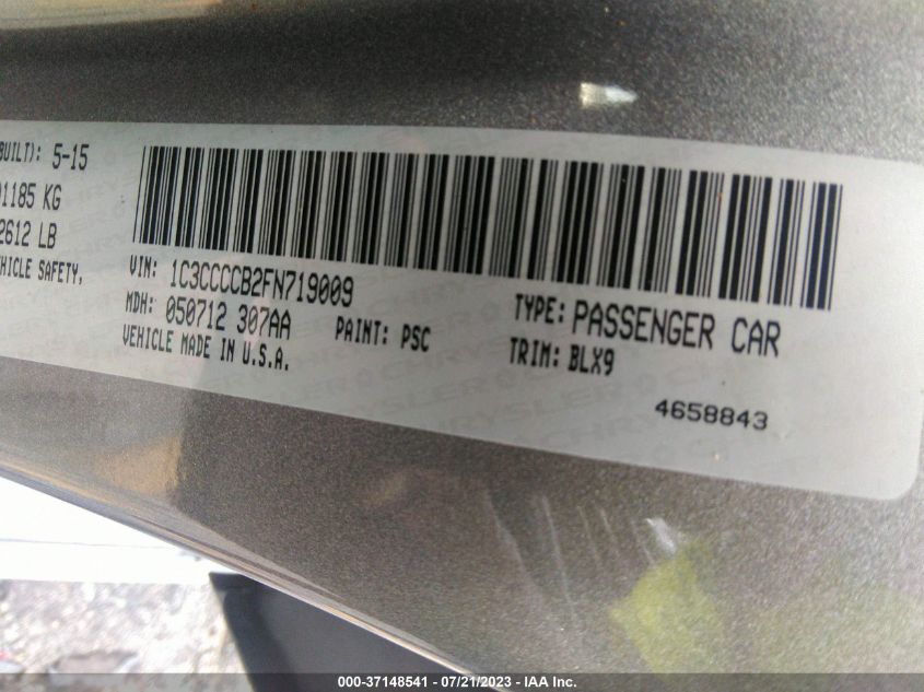 2015 CHRYSLER 200 C - 1C3CCCCB2FN719009